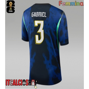 Brasile Gabriel Magalhaes #3 Seconda Maglia Femmina Mondiali 2026 Manica Corta